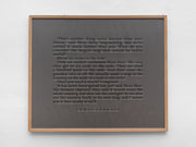 Joseph Kosuth, "Map to Indicate (E.L., L.C.)", 1992